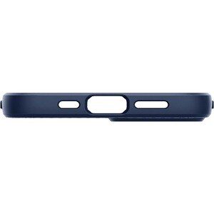 Spigen Liquid Air Case for Apple iPhone 13 Smartphone - Geometric Pattern - Navy Blue - OEM - Matte - Shock Absorbing, Dro