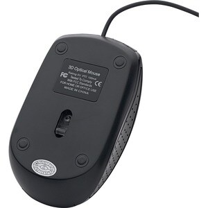 Verbatim Corded Optical Mouse - Black - Optical - Cable - Black - Scroll Wheel - 1 Each