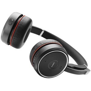 Jabra Evolve 75 Wireless On-ear Stereo Headset - Black - Binaural - Ear-cup - 3000 cm - Bluetooth - 150 Hz to 6.80 kHz - N