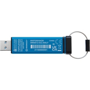 IronKey Keypad 200 IKKP200 64 GB USB 3.2 (Gen 1) Type A Flash Drive - XTS-AES - 145 MB/s Read Speed - 115 MB/s Write Speed