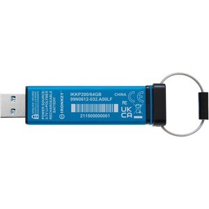 IronKey Keypad 200 IKKP200 64 GB USB 3.2 (Gen. 1) Typ A Flash-Laufwerk - XTS-AES - 145 MB/s Read Speed - 115 MB/s Write Speed