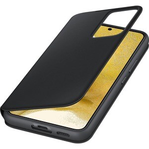 Samsung Smart Clear View Carrying Case Samsung Galaxy S22 Smartphone - Black - Bacterial Resistant, Dirt Resistant - Plast