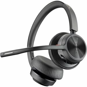 Poly Voyager 4300 UC 4320 Wired/Wireless Over-the-head, On-ear Stereo Headset - Black - Siri, Google Assistant - Binaural 