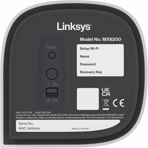 Linksys Velop Pro 6E MX6202 Wi-Fi 6E IEEE 802.11ax Ethernet Wireless Router - Tri Band - 1 x Network Port - 1 x Broadband 