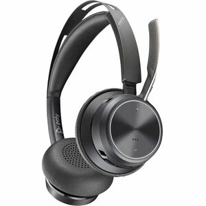 Poly Voyager Focus 2 Wired/Wireless On-ear, Over-the-head Stereo Headset - Black - Siri, Google Assistant - Binaural - Sup