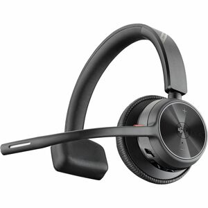 Poly Voyager 4300 UC 4310-M Wireless Over-the-head, On-ear Mono Headset - Black - Microsoft Teams Certification - Siri, Go