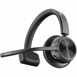 Poly Voyager 4300 UC 4310 Wired/Wireless Over-the-head, On-ear Mono Headset - Black - Microsoft Teams Certification - Goog