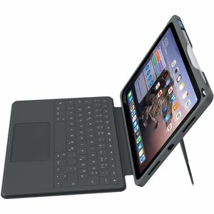 DEQSTER Robust Tastatur/Cover für 27,7 cm (10,9 Zoll) Apple, Logitech iPad (10. Generation), iPad (2022) Tablet - Grau - S