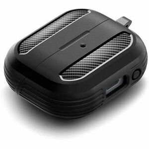 Spigen Rugged Armor Charging Case Samsung Earbud - Matte Black - Thermoplastic Polyurethane (TPU), Metal Body - Carbon Fib
