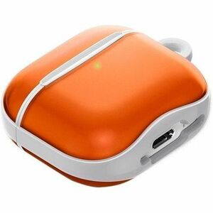 Spigen Classic C1 Charging Case Apple AirPods 4 - Tangerine - Polycarbonate Body - Carabiner Clip - 50.3 mm Height x 63 mm