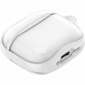Spigen Ultra Hybrid Carrying Case Apple AirPods 4 - Jet White - Scratch Resistant - Polycarbonate Body - Carabiner Clip - 
