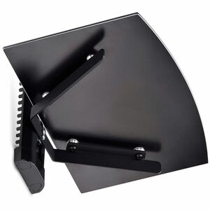 StarTech.com Floating Wall-Mounted AV Shelf, Adjustable Height Shelf For Under TV A/V Equipment, Black Tempered Glass Shel