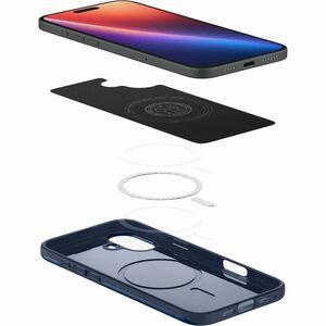 Spigen Thin Fit Case for Apple iPhone 16 Plus Smartphone - Navy Blue - Drop Resistant, Scratch Resistant, Shock Resistant 