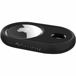 Caseology Vault Rugged Carrying Case Apple AirTag - Black - Thermoplastic Polyurethane (TPU) Body - Carabiner Clip