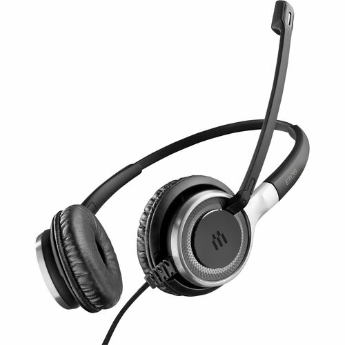 EPOS IMPACT SC 665 Wired On-ear Headset - Black/Silver - 50 Hz to 18 kHz - 290 cm Cable - Noise Canceling - Mini-phone (3.