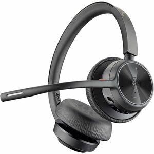 Poly Voyager 4300 UC 4320-M UC Kabel/Kabellos Auf den Ohren, Kopfbügel Stereo Headset - Schwarz - Microsoft-Teams-Zertifiz