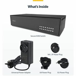 StarTech Secure 16-Port KVM Switch, DVI, NIAP 4.0, Metal Housing, CAC Port, Made in the USA - Securely control sixteen DVI