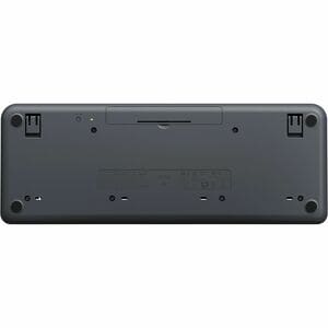 Logitech K250 Keyboard - Compact - Wireless Connectivity - Czech - Graphite - Bluetooth - 10 m - On/Off Switch Hot Key(s) 