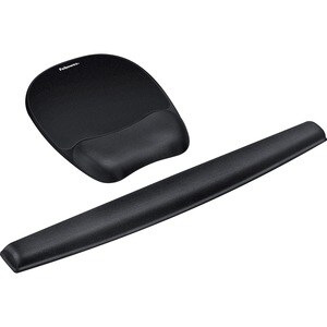 Fellowes Memory Foam Mouse Pad/Wrist Rest- Black - 1" x 7.94" x 9.25" Dimension - Black - Memory Foam - Wear Resistant, Te