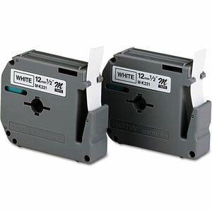 P-touch P-touch Nonlaminated M Tape Value Pack - 1/2" Width - Rectangle - White - Self-adhesive - 2 / Pack