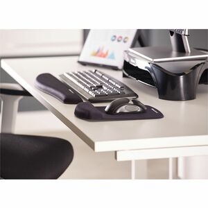 Fellowes® PlushTouch™ Foam Mouse Pad Wrist Support with MICROBAN® - Black (9252001) - 1" x 7.25" x 9.38" Dimension - Black