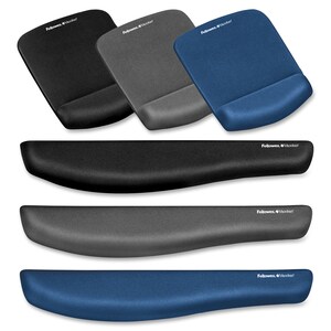 Fellowes® PlushTouch™ Foam Mouse Pad Wrist Support with MICROBAN® - Blue (9287301) - 1" x 7.25" x 9.38" Dimension - Blue -