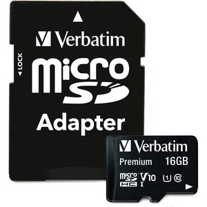 Verbatim 16 GB Class 10/UHS-I (U1) microSDHC - 1 - TAA Compliant - 45 MB/s Read - 2 Year Warranty