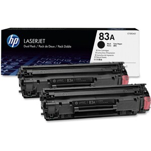HP 83A (CF283AD) Original Laser Toner Cartridge - Dual Pack - Black - 2 / Carton - 1500 Pages (Per Cartridge)