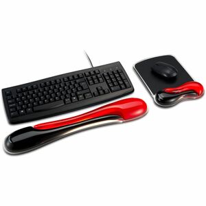 Tapis de souris Kensington Duo Gel - 25,4 mm x 184,2 mm x 241,3 mm Dimension - Rouge, Noir - Gel - Antidérapant - 1 Unité
