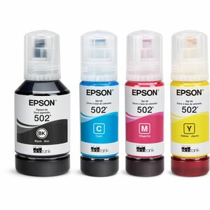 Epson T502, Black Ink Bottle - Inkjet - Black - 1 Each