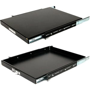 StarTech.com 1U Sliding Server Rack Mount Keyboard Shelf Tray, 55lbs (25Kg), 22in (55cm) Deep Steel Pull Out Drawer for 19