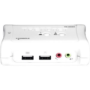 TRENDnet 2-Port USB KVM Switch and Cable Kit with Audio, Manage Two PCs, USB 1.1, Hot-Plug, Auto-Scan, Hot-Keys, Windows &