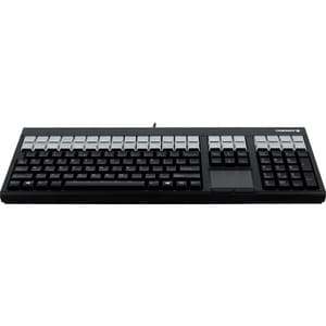 CHERRY LPOS Point Of Sale Keyboard - 127 Keys - QWERTY Layout - 42 Relegendable Keys - Magnetic Stripe Reader - USB - Black