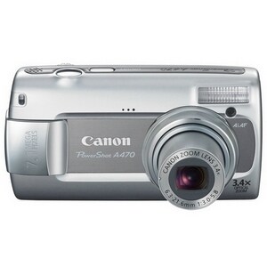 Canon PowerShot A470 7.1 Megapixel Compact Camera - Grey - 6.4 cm (2.5")LCD - 3.4x Optical Zoom - 4x Digital Zoom - 3072 x