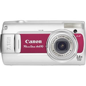 Canon PowerShot A470 7.1 Megapixel Compact Camera - Orange - 6.4 cm (2.5")LCD - 3.4x Optical Zoom - 4x Digital Zoom - 3072