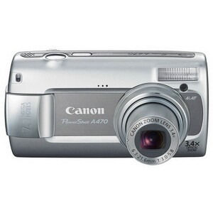 Canon PowerShot A470 7.1 Megapixel Compact Camera - Grey - 6.4 cm (2.5")LCD - 3.4x Optical Zoom - 4x Digital Zoom - 3072 x