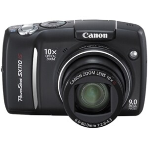 Canon PowerShot SX110 IS 9 Megapixel Compact Camera - Black - 7.6 cm (3")LCD - 10x Optical Zoom - 4x Digital Zoom - 3456 x