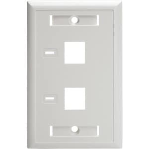 Tripp Lite 2-Port Dual Outlet RJ45 Universal Keystone Jack Face Plate TAA - White, 2-Port