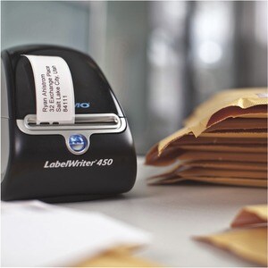 Dymo LabelWriter 450 Direct Thermal Printer - Monochrome - Label Print - USB - Black, Silver - 51 lpm Mono MAX 2.31IN PC/MAC