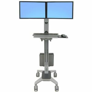Ergotron Neo-Flex Computer Cart - 20.87 kg Load Capacity - 4 Casters - Aluminium - Grey - 55.9 cm (22") Screen Supported