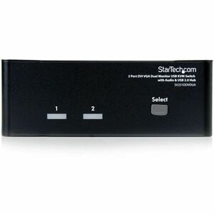 StarTech.com 2 Port KVM Switch DVI and VGA w/ Audio and USB 2.0 Hub Dual Monitor / Display / Screen KVM Switch DVI VGA (SV