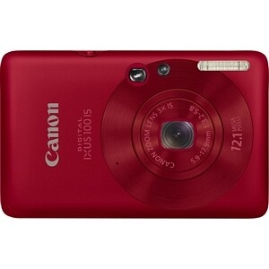 Canon Digital IXUS 100 IS 12.1 Megapixel Compact Camera - Red - 6.4 cm (2.5")LCD - Optical Viewfinder - 3x Optical Zoom - 