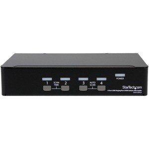 StarTech.com 4 Port USB DisplayPort KVM Switch with Audio - Share keyboard, mouse, and DisplayPort display between 2 HD mu