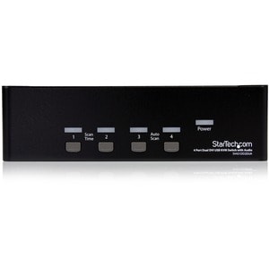 CONMUTADOR SWITCH KVM PARA 4 PC 2 MONITORES DVI AUDIO USB