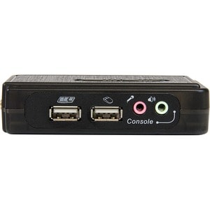 StarTech.com 2 Port Black USB KVM Switch Kit with Audio and Cables - Dual Port Desktop USB VGA KVM Switch - 2 Computer(s) 