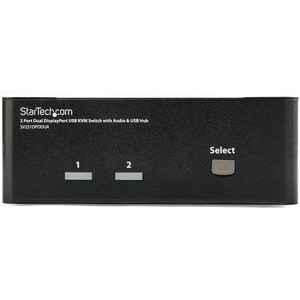 StarTech.com Dual Monitor DisplayPort KVM Switch - 2 Port - USB 2.0 Hub - Audio and Microphone - DP KVM Switch (SV231DPDDU