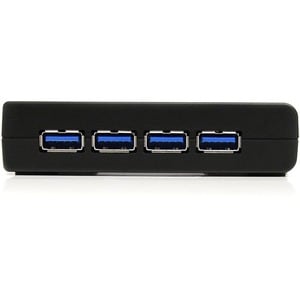 StarTech.com 4 Port Black SuperSpeed USB 3.0 Hub - Add four external SuperSpeed USB 3.0 ports from a single USB connection