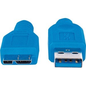 Manhattan Cable USB V3.0 A-Micro B 2.0M Azul - Cable for Concentrador USB, Portátil, Cámara, PDA, Computadora de escritori