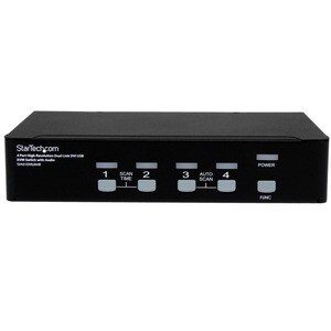 StarTech.com 4 Port High Resolution USB DVI Dual Link KVM Switch with Audio - 4 Port - Rack-mountable