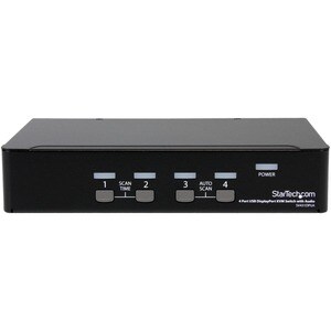 StarTech.com Commutateur KVM DisplayPort USB 4 ports avec audio - 4 Ordinateur(s) - 1 Utilisateur(s) local - WQXGA - 3840 